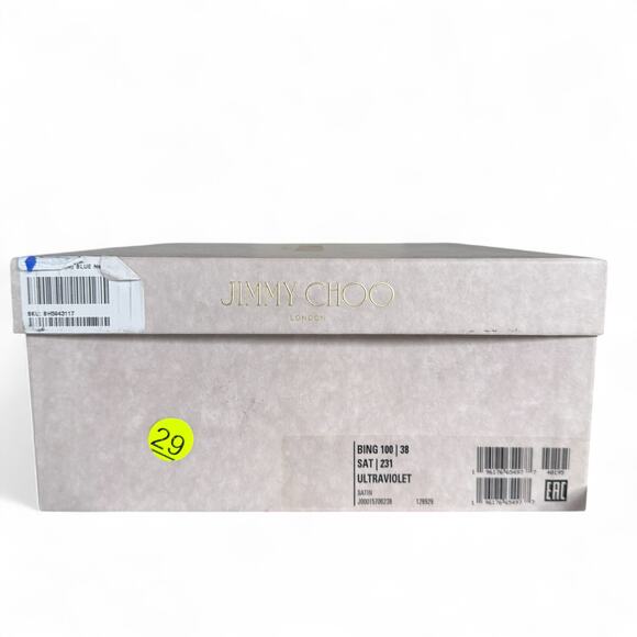 Jimmy Choo‎ Bing 100 Satin Crystal-Strap Mules Size 38 - Picture 11 of 12